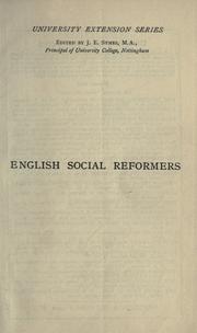 Cover of: English social reformers by Henry de Beltgens Gibbins, Henry de Beltgens Gibbins