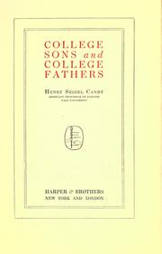 Cover of: College sons and college fathers by Henry Seidel Canby