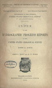 Cover of: Index to the hydrographic progress reports of the United States Geological survey, 1888 to 1903 by John Clayton Hoyt