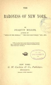 The  Baroness of New York by Joaquin Miller