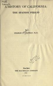 Cover of: A history of California: the Spanish period.