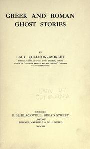 Cover of: Greek and Roman ghost stories by by Lacy Collison-Morley.