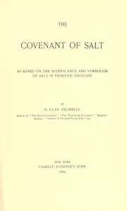 Cover of: The covenant of salt: as based on the significance and symbolism of salt in primitive thought