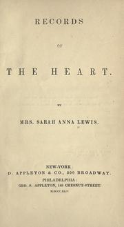 Cover of: Records of the heart.