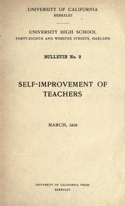 Cover of: Self-improvement of teachers