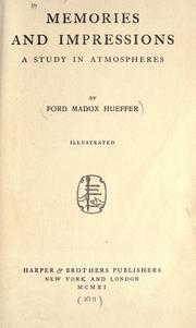 Cover of: Memories and impressions by Ford Madox Ford