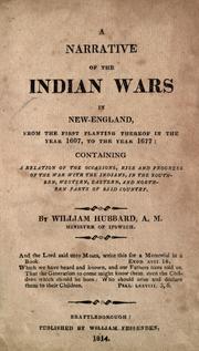 Narrative of the Indian wars in New-England by William Hubbard