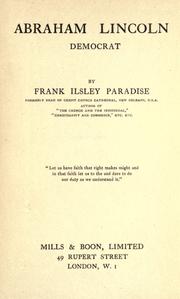 Cover of: Abraham Lincoln, democrat by Frank Ilsley Paradise, Frank Ilsley Paradise