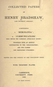 Cover of: Collected papers of Henry Bradshaw
