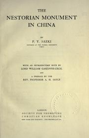 Cover of: The Nestorian monument in China by P. Yoshio Saeki
