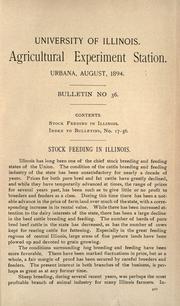 Cover of: Stock feeding in Illinois by Morrow, G. E.