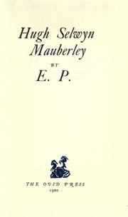 Hugh Selwyn Mauberley by Ezra Pound