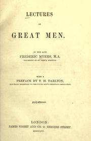 Front cover of Lectures on great men by Frederic Myers