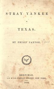 Cover of: A stray Yankee in Texas.