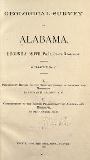 Cover of: I. Preliminary report on the Tertiary fossils of Alabama and Mississippi.