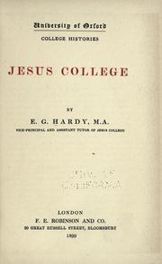 Cover of: Jesus college by Ernest George Hardy