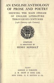 Cover of: An English anthology of prose and poetry, showing the main stream of English literature through six centuries (14th century - 19th century).
