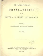 Cover of: Philosophical transactions.  Series A: Mathematical and physical sciences. by Royal Society of London