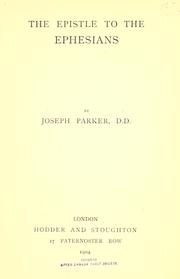 Cover of Epistle to the Ephesians, The