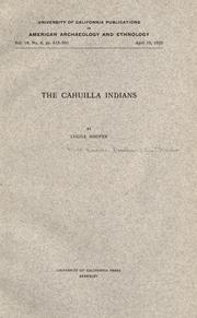 Cover of: The Cahuilla Indians