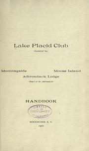 Cover of: Lake Placid club, organized 1895 by Lake Placid Club, N. Y.