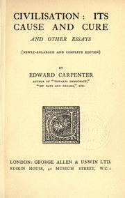 Cover of: Civilisation by Edward Carpenter