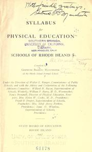 Cover of: Syllabus for physical education in the schools of Rode Island