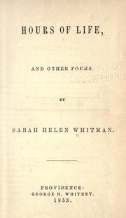 Hours of life by Sarah Helen Whitman