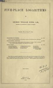 Cover of: Five-place logarithms. by Jones, George William