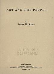 Cover of: Art and the people by Kahn, Otto Hermann