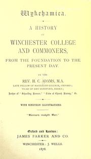 Cover of: Wykehamica. by H. C. Adams