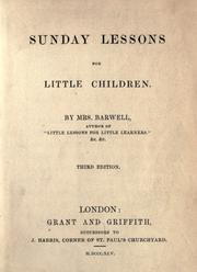 Cover of: Sunday lessons for little children