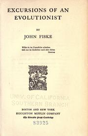 Cover of: Excursions of an evolutionist. by John Fiske