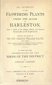Cover of: An account of the flowering plants, ferns and allies of Harleston. by Francis William Galpin