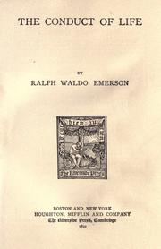 Cover of: The conduct of life by Ralph Waldo Emerson