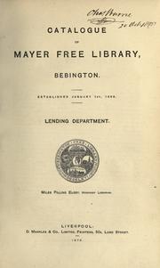 Cover of: Catalogue of Mayer Free Library, Bebington. by Mayer Free Library.