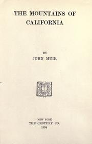 Cover of: The  mountains of California by John Muir