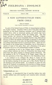 Cover of: A new leptodactylid frog from Chile by Karl Patterson Schmidt