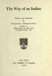 Cover of: The way of an Indian by Frederic Remington