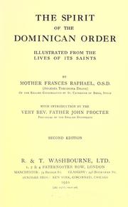 Cover of: The spirit of the Dominican Order by Augusta Theodosia Drane