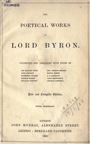 Cover of: The poetical works. by Lord Byron