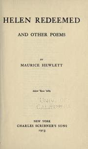 Cover of: Helen redeemed and other poems