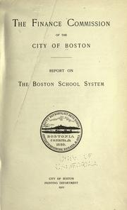 Cover of: Report on the Boston school system