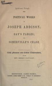 Cover of: The poetical works by Joseph Addison