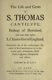 The life of St. Thomas of Hereford by Richard Strange