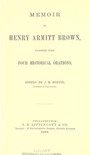 Cover of: Memoir of Henry Armitt Brown by J. M. Hoppin