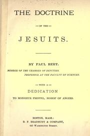 Cover of: The doctrine of the Jesuits by Paul Bert