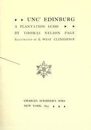 Cover of: Unc' Edinburg by Thomas Nelson Page