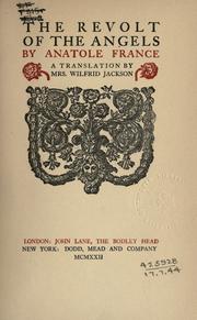 Cover of: The revolt of the angels.: A translation by Mrs. Wilfrid Jackson.