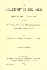 Cover of: Of philosophy in the poets by James Hutchison Stirling